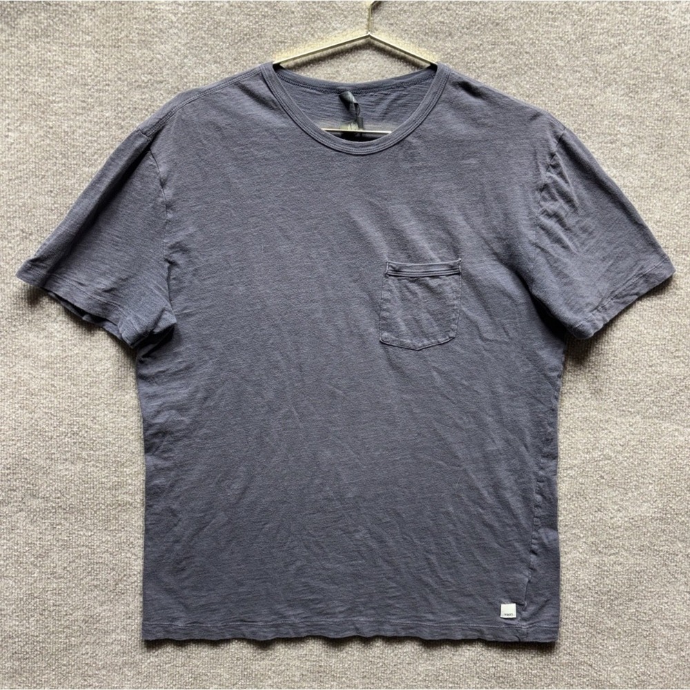 Vuori Shirt Mens Large Faded Gray Purple Short‎ Sleeve Pocket Tee Crew The Rise